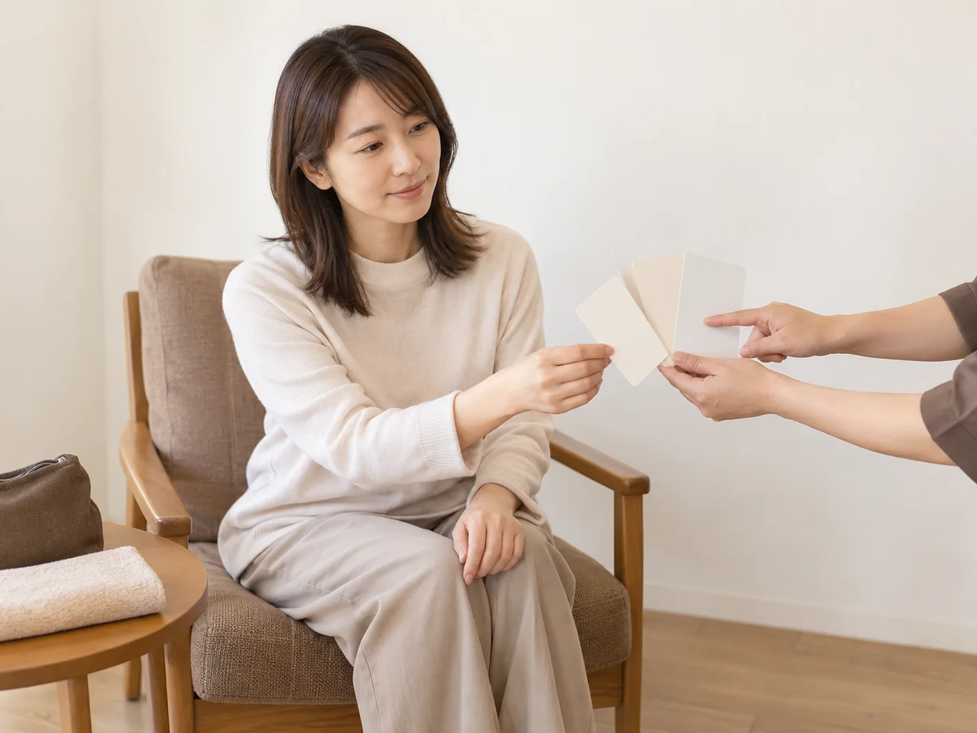 香りを使うかどうかの希望を確認する手元のイメージ