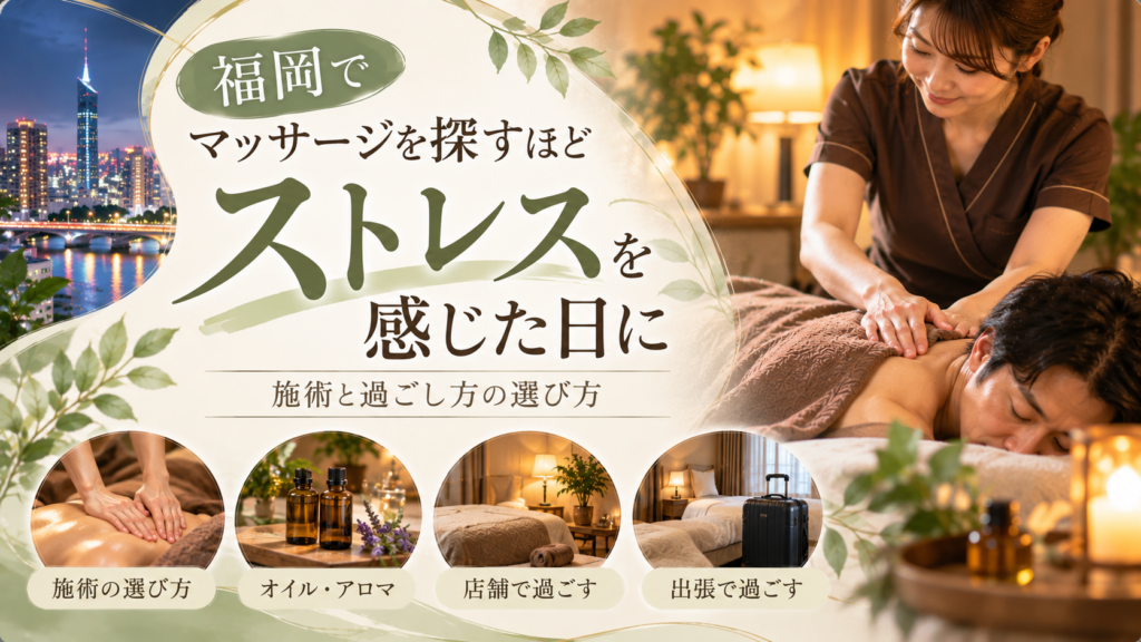 福岡でマッサージを探すほどストレスを感じた日に｜施術と過ごし方の選び方