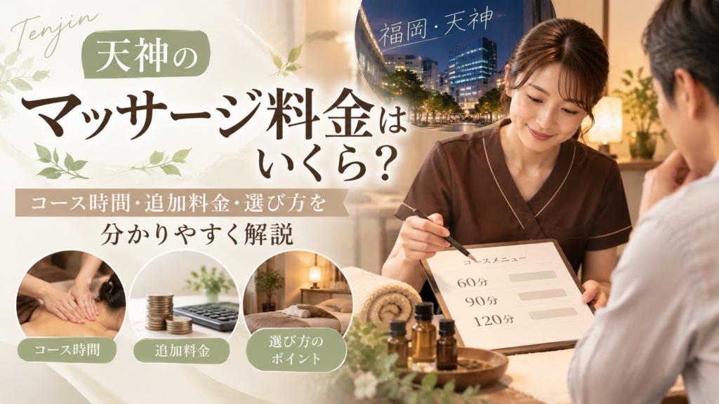 天神のマッサージ料金はいくら？コース時間・追加料金・選び方を分かりやすく解説