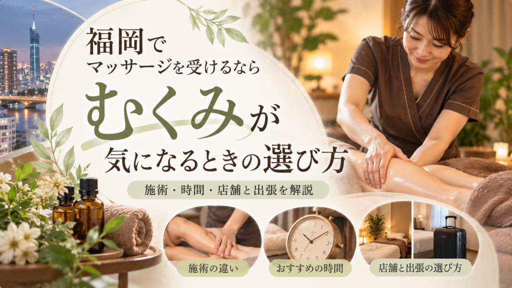 福岡でマッサージを受けるなら「むくみ」が気になるときの選び方｜施術・時間・店舗と出張を解説