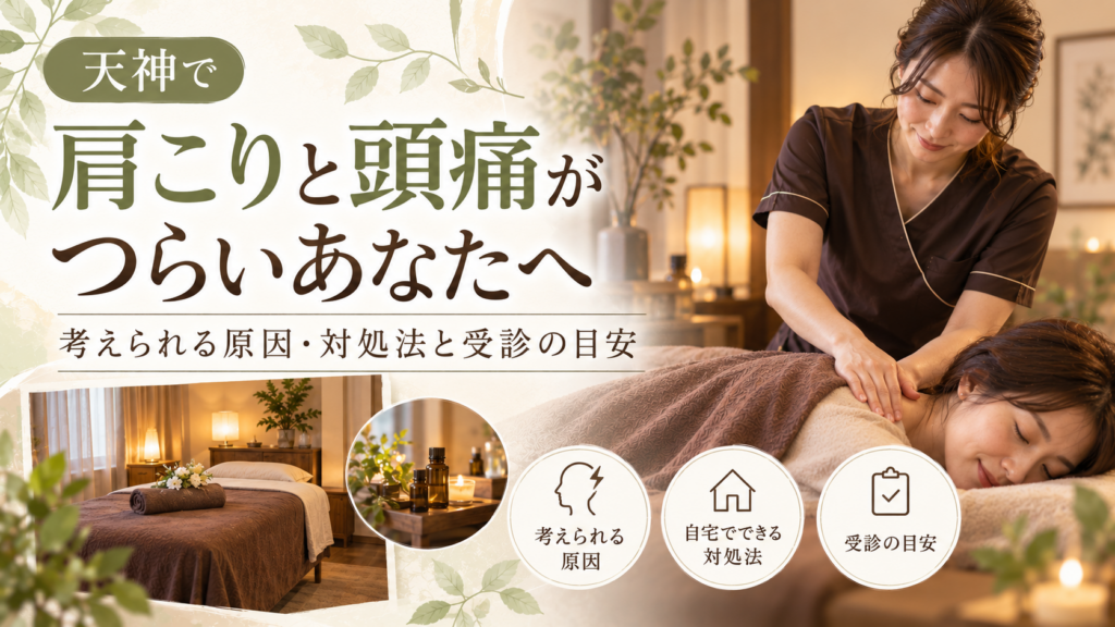 天神で肩こりと頭痛がつらいあなたへ｜考えられる原因・対処法と受診の目安