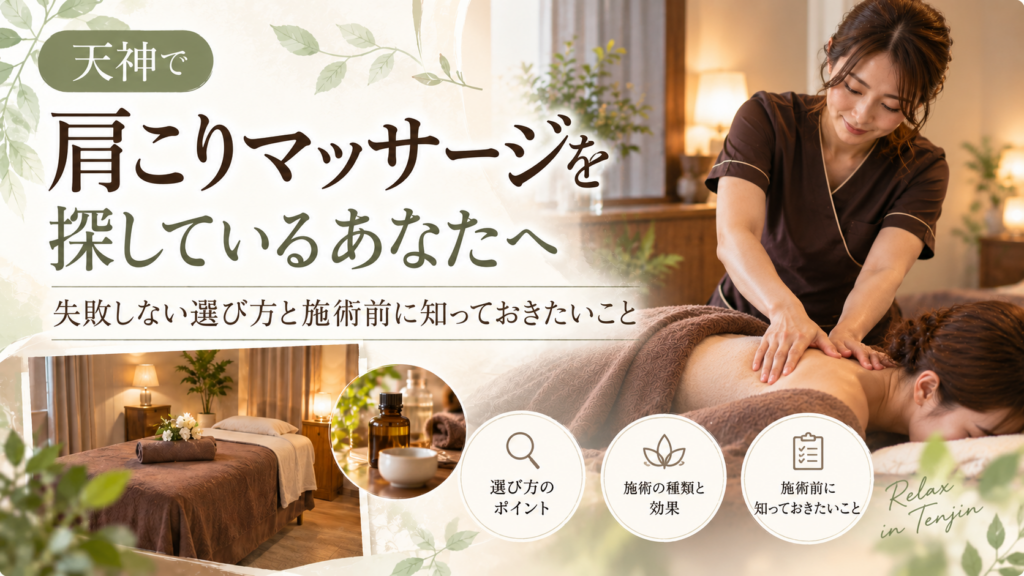 天神で肩こりマッサージを探しているあなたへ｜失敗しない選び方と施術前に知っておきたいこと