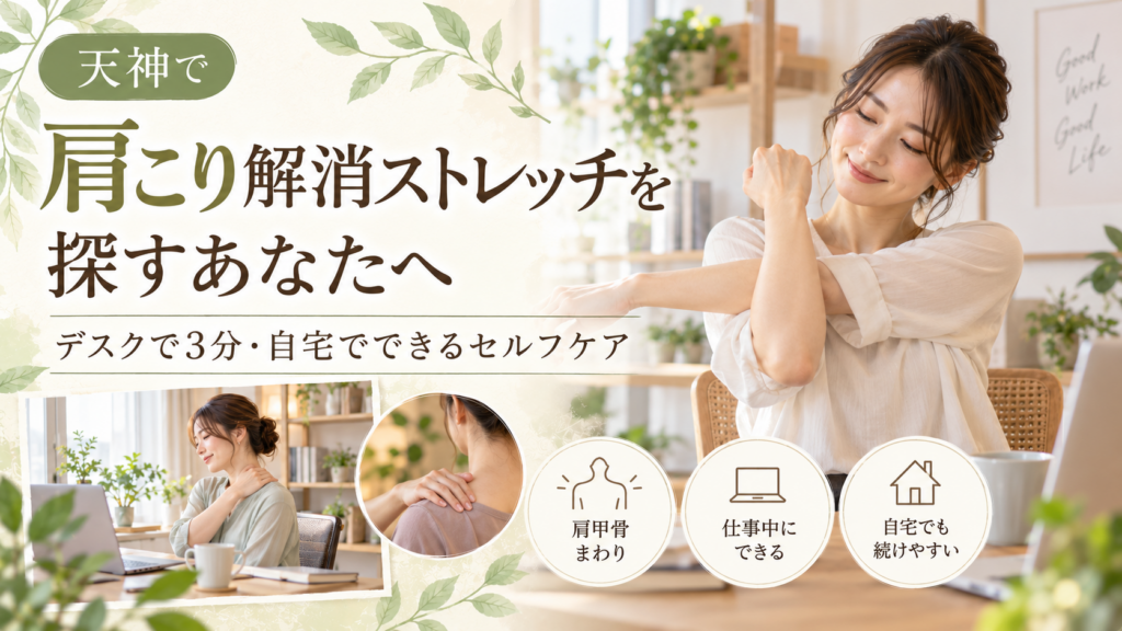 天神で肩こり解消ストレッチを探すあなたへ｜デスクで3分・自宅でできるセルフケア