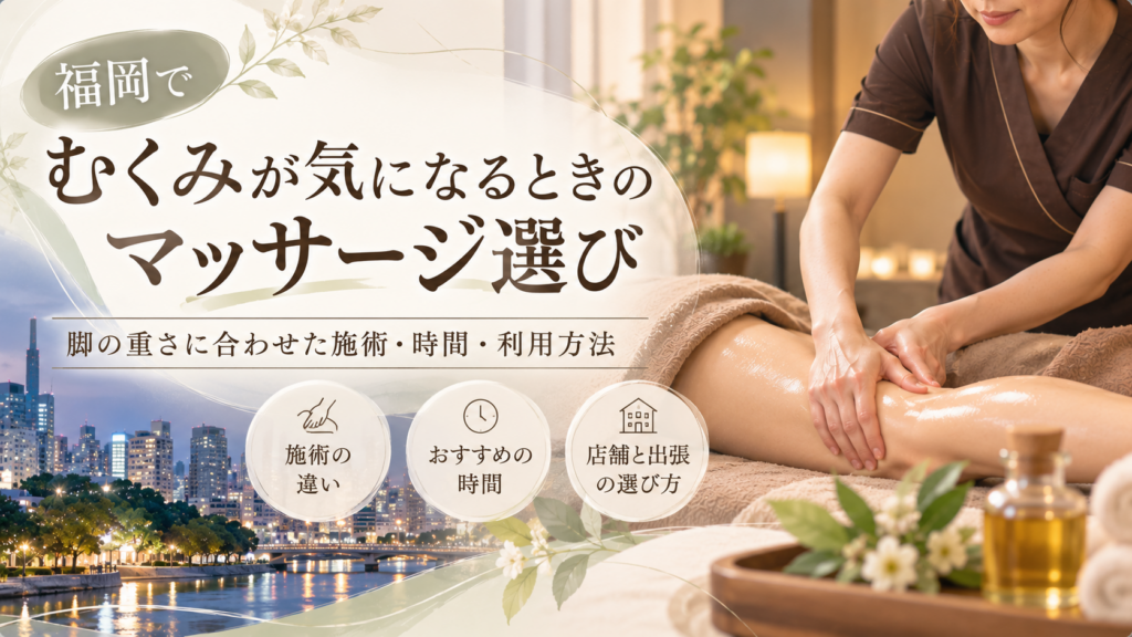 福岡でマッサージを探すなら「むくみ」をどう考える？脚の重さが気になる日の選び方