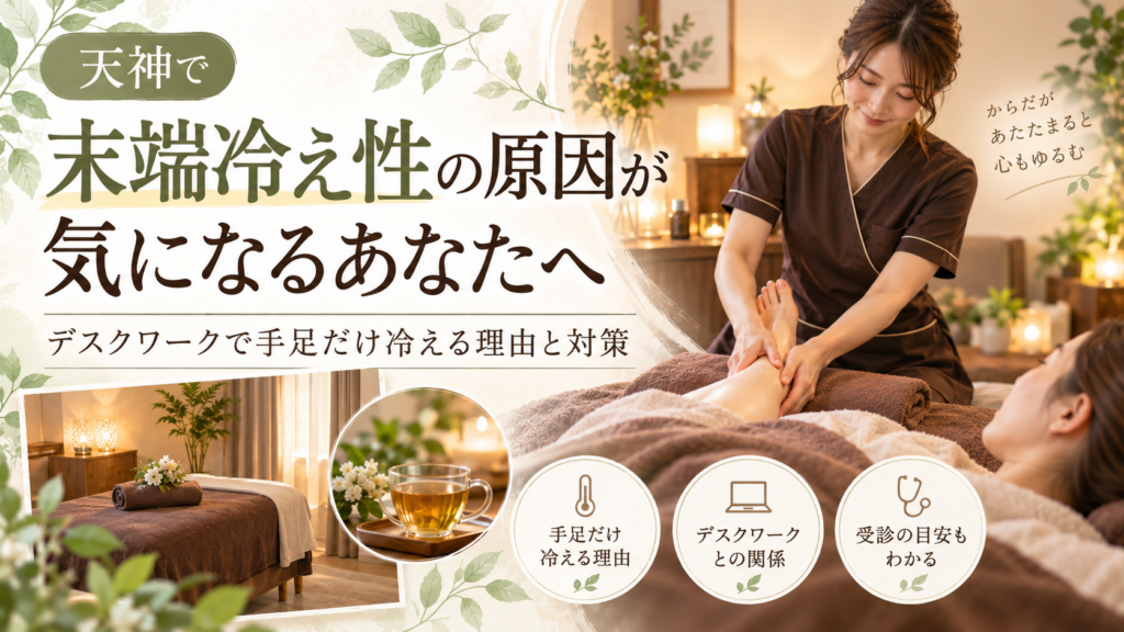 天神で末端冷え性の原因が気になるあなたへ｜デスクワークで手足だけ冷える理由と対策