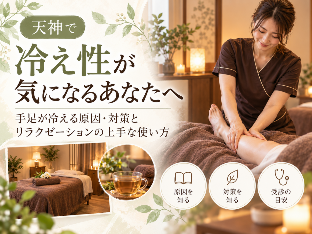 天神で冷え性が気になるあなたへ｜手足が冷える原因・対策とリラクゼーションの上手な使い方