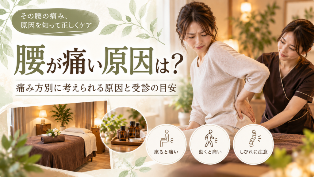 腰が痛い原因は？座る・動く・朝起きたときなど症状別に考えられる理由を解説